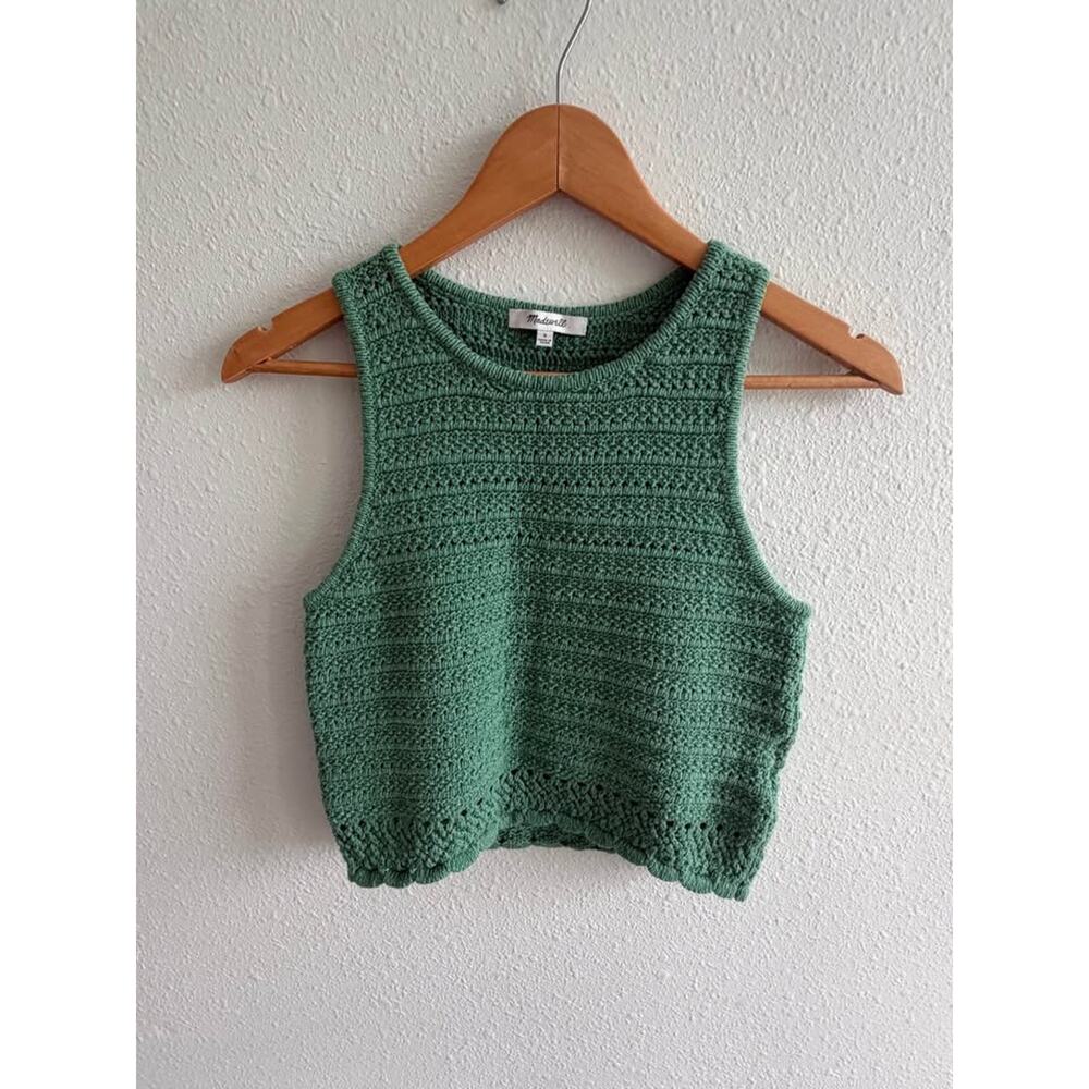 Women’s Madewell Cropped Kellen Crocheted Sweater Tank Size Small